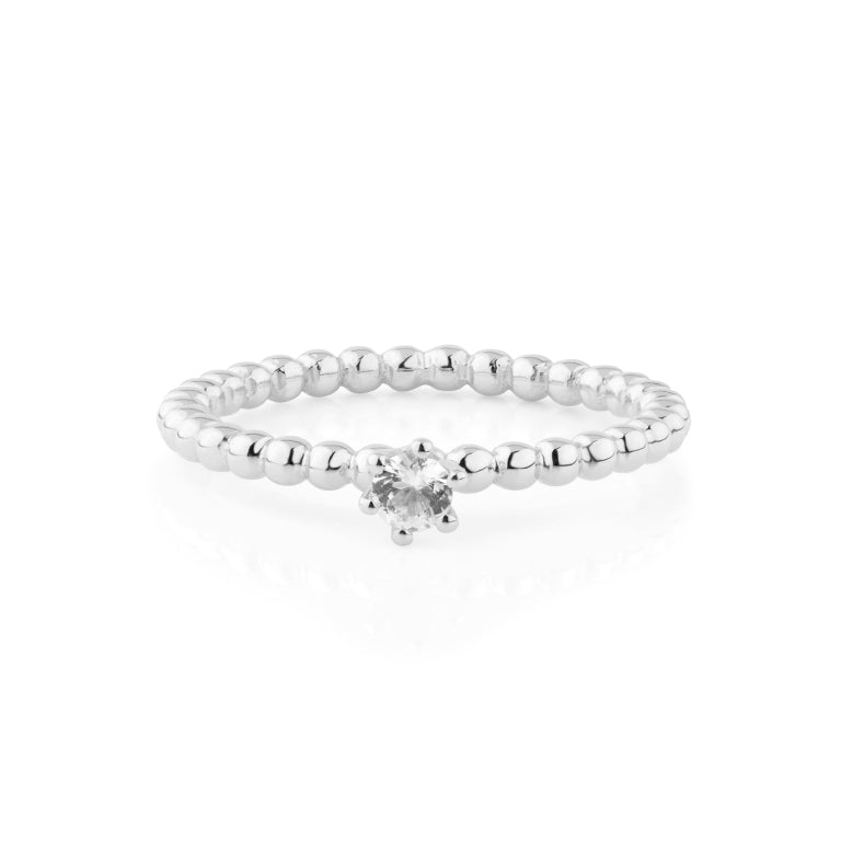 Ring BUBBLE 2 mm mit Topas und Diamant 3 mm
