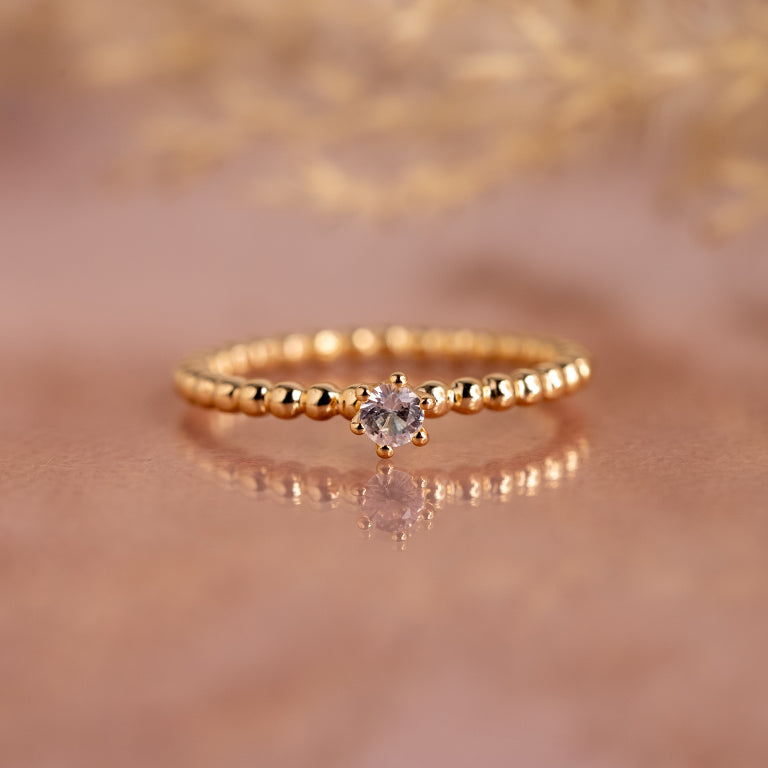 Ring BUBBLE 2 mm mit Topas und Diamant 3 mm