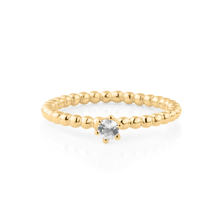 Ring BUBBLE 2 mm mit Topas und Diamant 3 mm