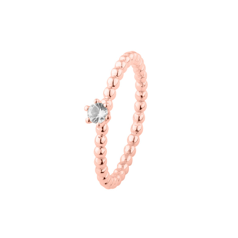 Ring BUBBLE 2 mm mit Topas und Diamant 3 mm