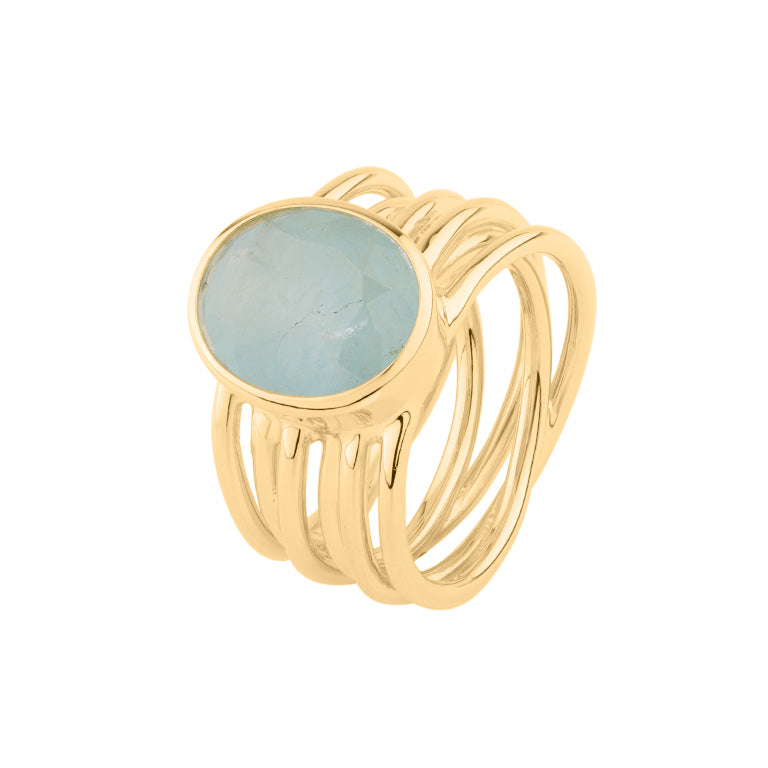 Ring MARLENE Silber mit Aquamarin