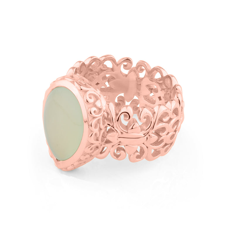 Ring SARINA mit 12 X 16 Aqua Chalzedon