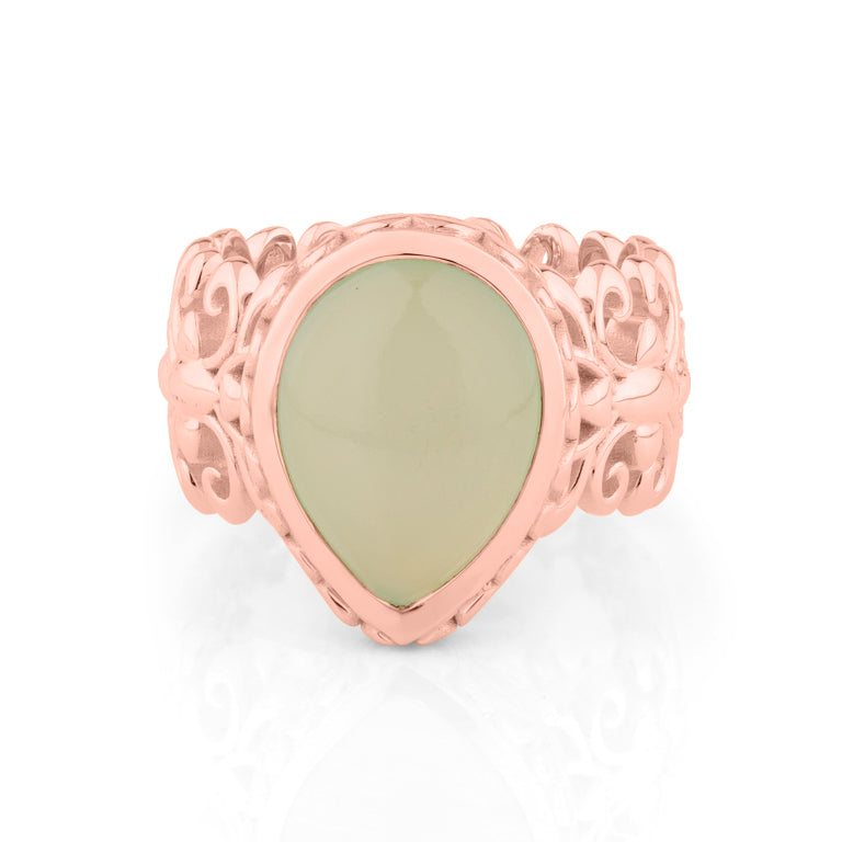 Ring SARINA mit 12 X 16 Aqua Chalzedon