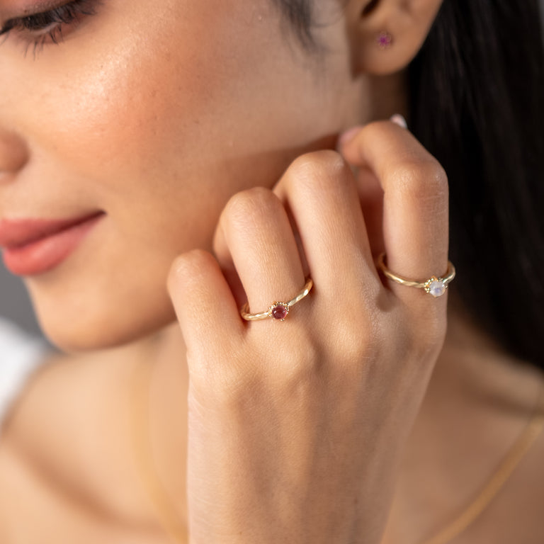 Ring SAMANTHA mit Rosaturmalin 3 mm