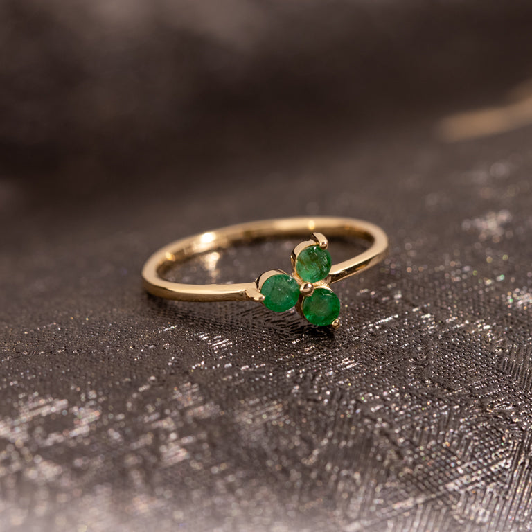 Ring  MINI TRINITY Smaragd