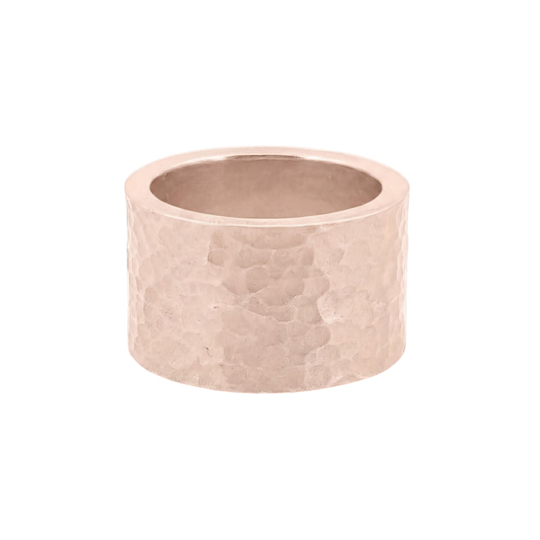 Ring SIMON – Massiv Silber, 15 mm, gehämmert & matt