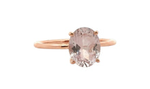 Ring FLORINEA mit Rosenquarz 6X8 mm