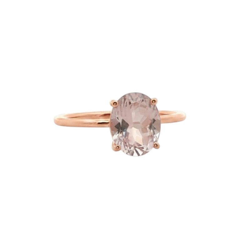 Ring FLORINEA mit Rosenquarz 6X8 mm