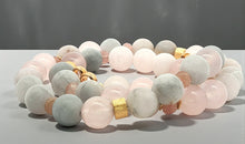 Rosenquarz Morganit  Kette