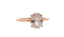 Ring FLORINEA mit Rosenquarz 6X8 mm