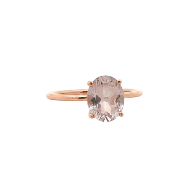 Ring FLORINEA mit Rosenquarz 6X8 mm
