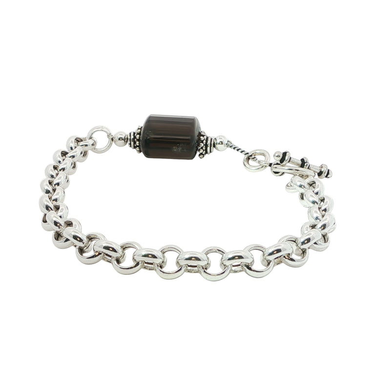 7 mm VALOREA ROLO Armband mit Rauchquarz