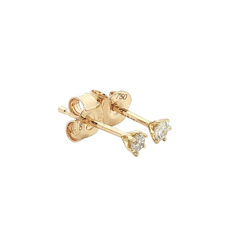 Ohrstecker BRIANA mit Diamant Full Cut 2.5 mm 18 K Gelbgold
