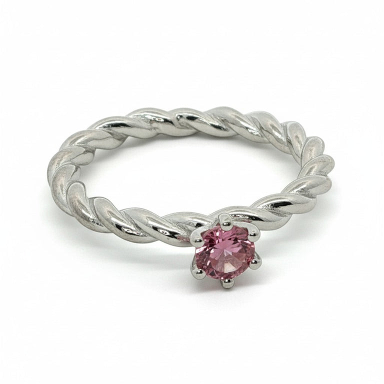 Ring TWIST mit rosa Turmalin