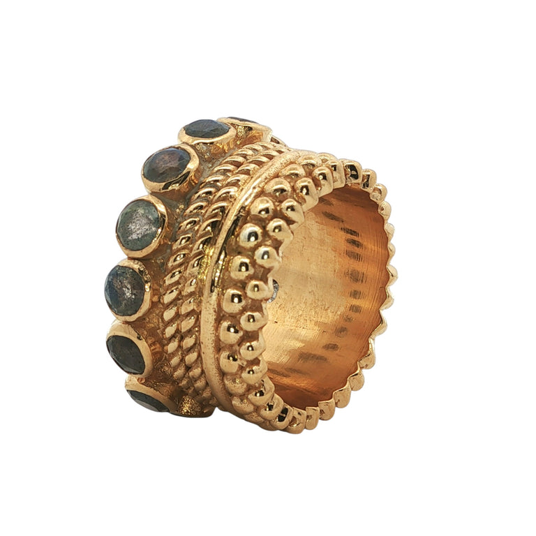 Ring Scharlotta mit Labradorit  Grösse 56