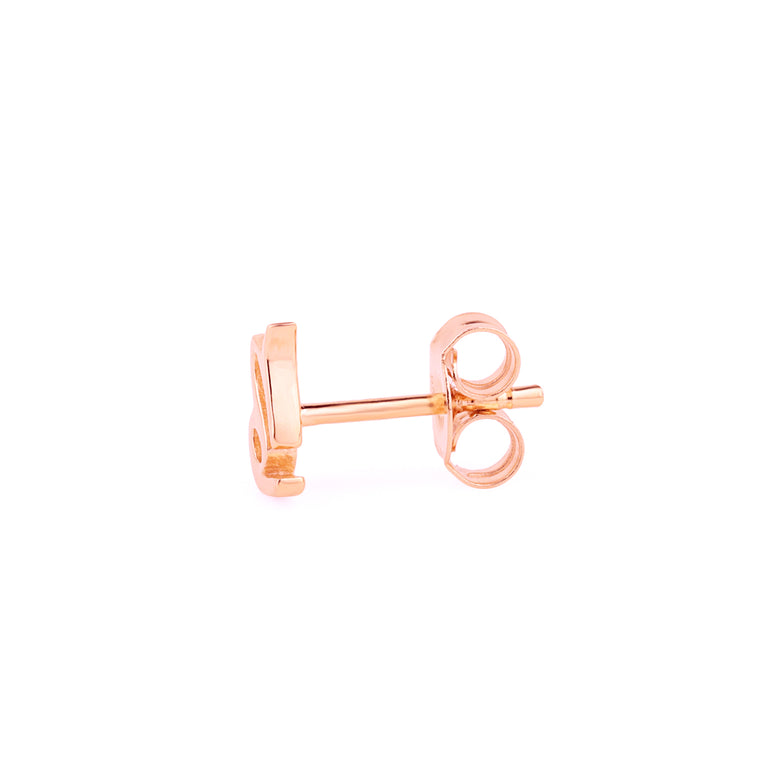 Einzelner Ohrstecker – Steinbock Symbol aus 925er Sterling Silber, 5 mm