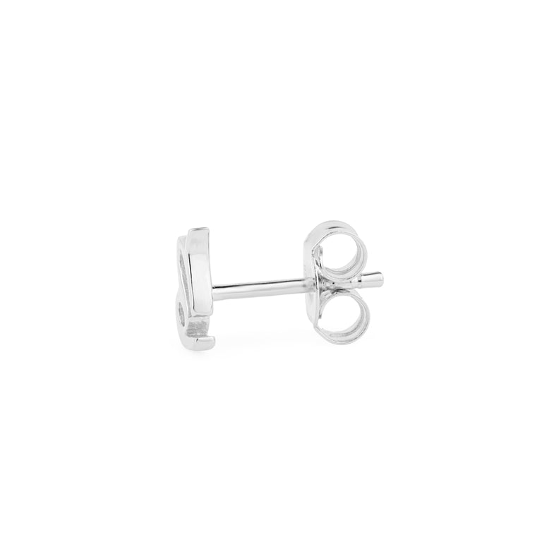 Einzelner Ohrstecker – Steinbock Symbol aus 925er Sterling Silber, 5 mm