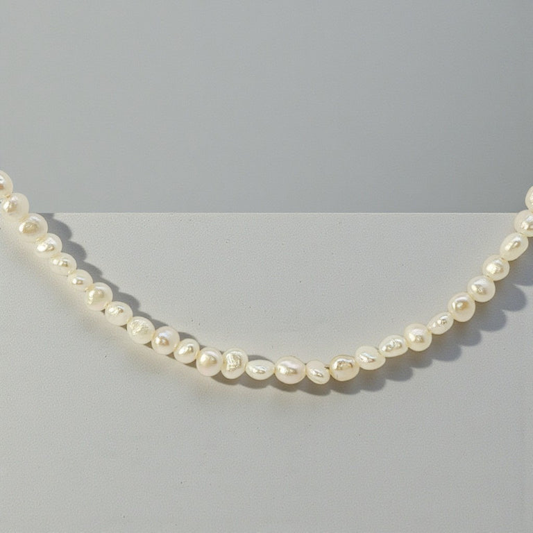 Perlenkette Barock | Süsswasserperlen 3–4 mm