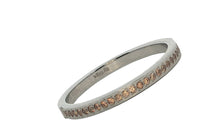 Edelstahl Ring 2 mm mit hellbraunen Zirkonia