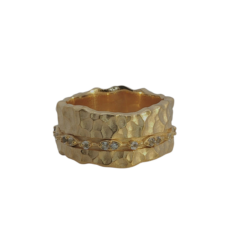 TERRANA – Statement Ring 10 mm mit Diamanten