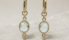 Creolen 16 mm Edelstahl mit Prasiolithe Charms SALE