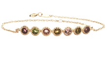 Feines Silberarmband mit Multiturmalinen