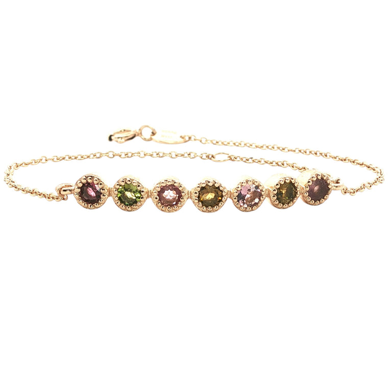 Feines Silberarmband mit Multiturmalinen