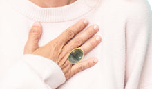 Statement Unikat-Ring mit Labradorit  – 925 Silber vergoldet