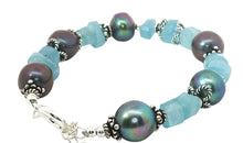 Aquamarin & Perlen Armband Unikat