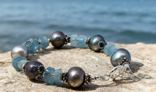 Aquamarin & Perlen Armband Unikat