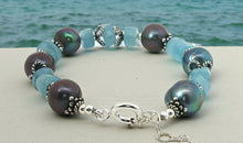 Aquamarin & Perlen Armband Unikat