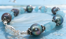 Aquamarin & Perlen Armband Unikat