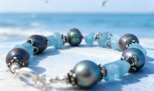 Aquamarin & Perlen Armband Unikat