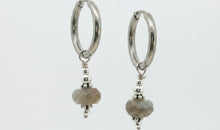 Creolen 16 mm Edelstahl mit Labradorite Charms SALE