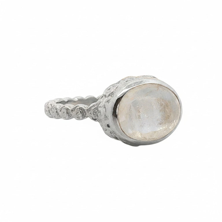 Mondstein Ring Oval 9×11 mm – Floral