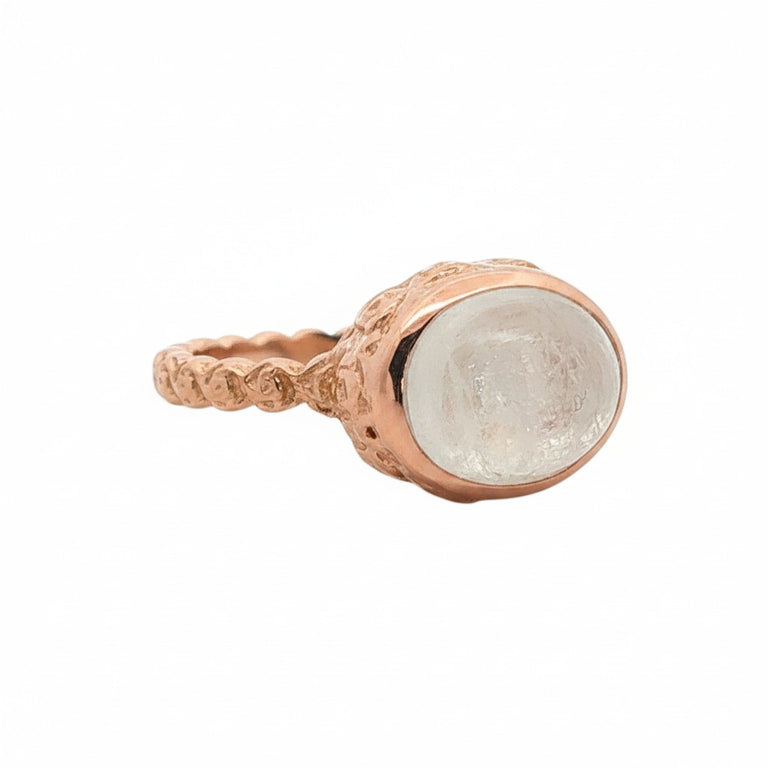 Mondstein Ring Oval 9×11 mm – Floral
