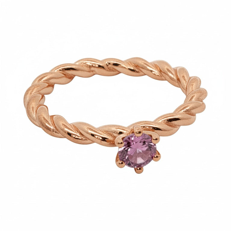 Ring TWIST mit rosa Turmalin