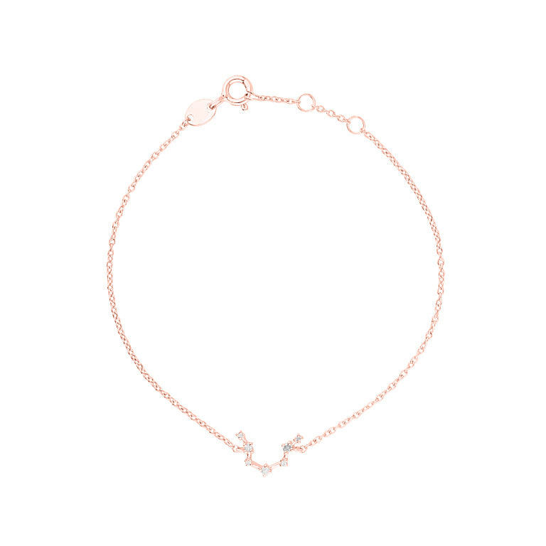 Sternzeichen Armband Wassermann Aquarius Silber 18k gelbvergoldet