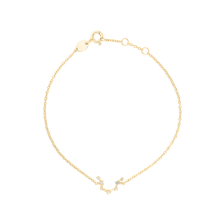 Sternzeichen Armband Wassermann Aquarius Silber 18k gelbvergoldet