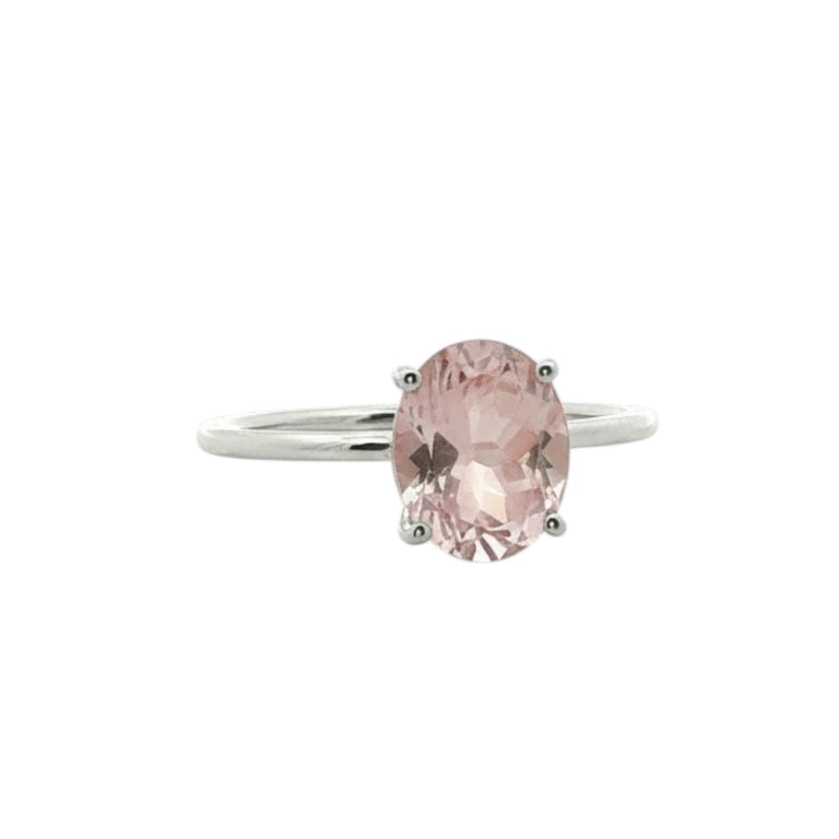 Ring FLORINEA mit Rosenquarz 6X8 mm