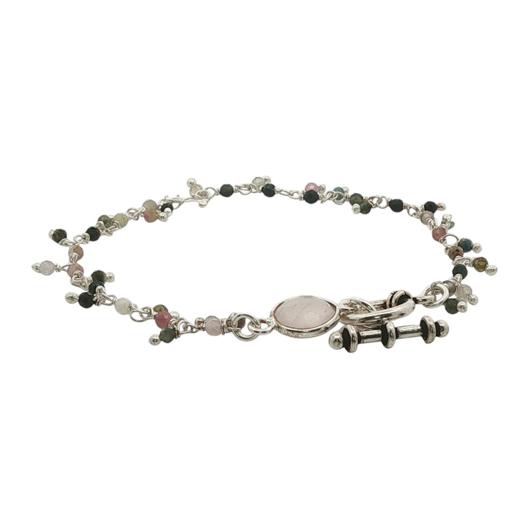 Multiturmalin und Rosenquarz Armband