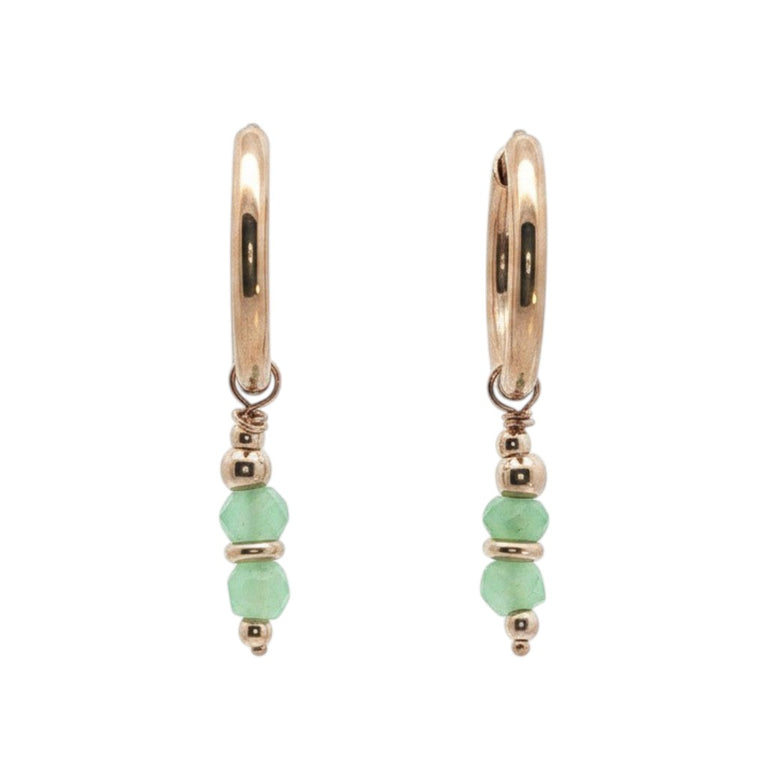 Creolen 16 mm Edelstahl mit Chrysoprase Charms SALE