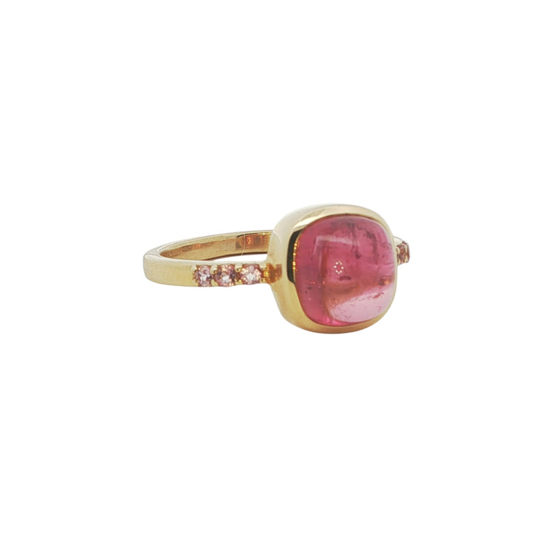 Unikate Ring  18 Karat Gold mit Rosaturmalin