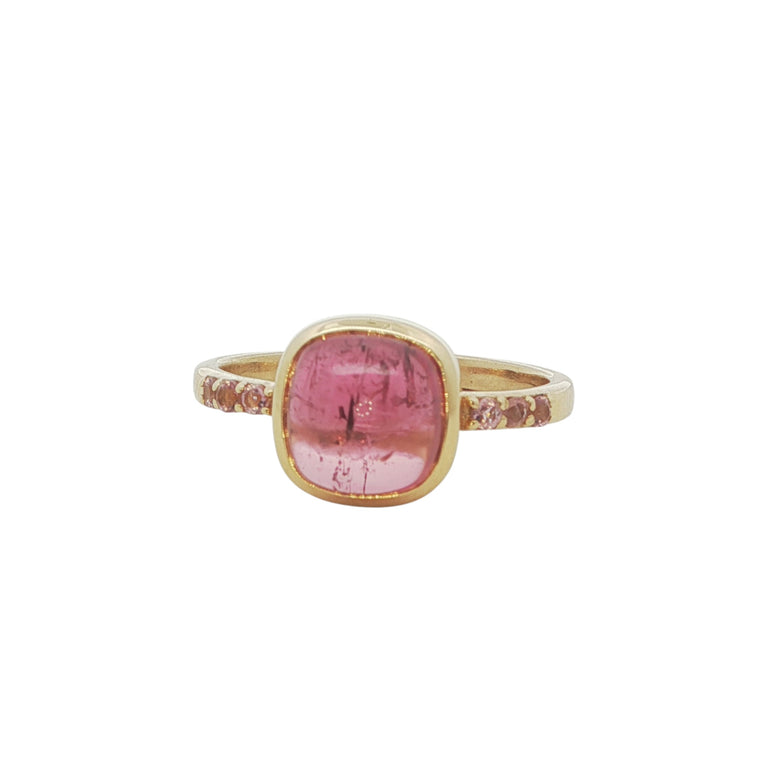 Unikate Ring  18 Karat Gold mit Rosaturmalin