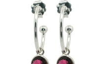 15 mm Creolen mit Granat Charms