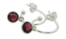 15 mm Creolen mit Granat Charms