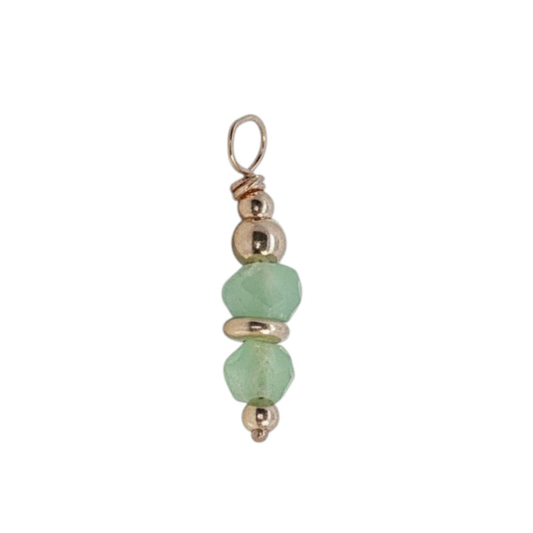 Creolen 16 mm Edelstahl mit Chrysoprase Charms SALE