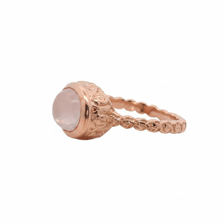 Rosenquarz Ring OVAL – Floral Collection