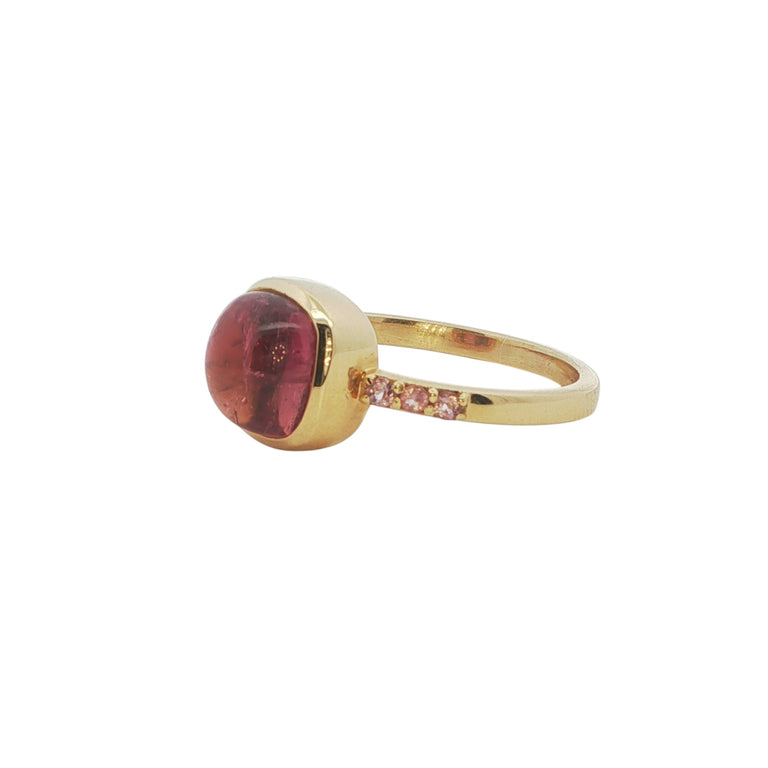 Unikate Ring  18 Karat Gold mit Rosaturmalin