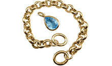 SET Armkette AQUAMARIN und ERBSKETTE 10X3.5 mm mit  Cliplock 14X17X3mm